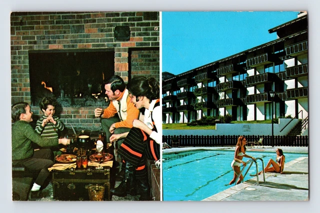 Postcard Colorado Vail CO Holiday Inn Motel Pool 1974 Posted Chrome