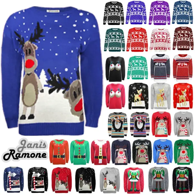 New Unisex Womens Men Christmas Xmas Knitted Vintage Novelty Warm Jumper Sweater