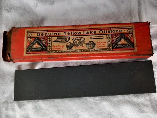 Vintage "Genuine Yellow Lake" Oil Stone In Original Box Vintage "Genuine Yellow Lake" Oil Stone In Original Box