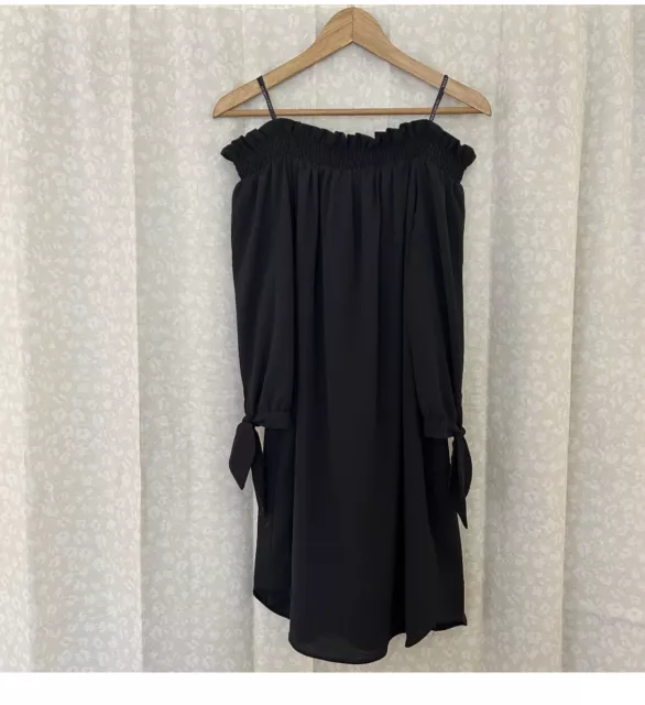 Womens Vince Camuto Off The Shoulder  Black Dress Size 14