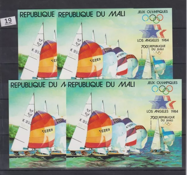 / 4X Mali 1984 - Mnh - Imperf - Sports - Ships - Deluxe