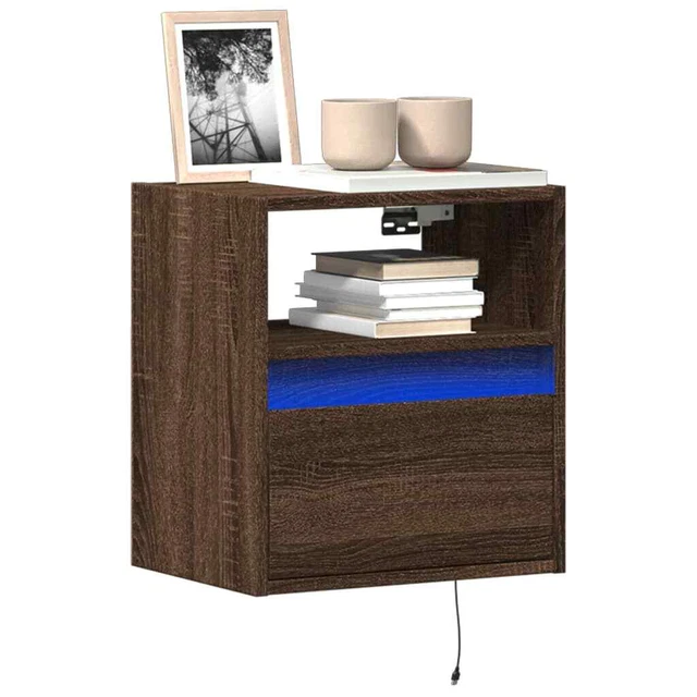 TV WALL with LED Lights Brown Oak 41x31x45 cm £99.03 PicClick UK