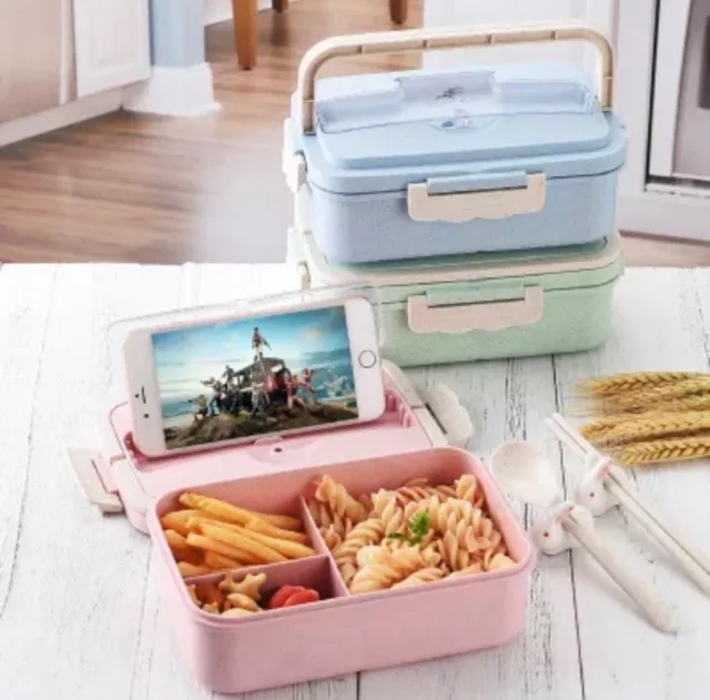 3 Fächer Brotdose Brotbox Frühstücksdose Schule Lunchbox Kindergarten