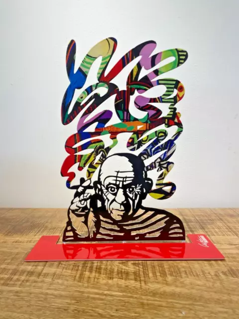 Sculpture d'art moderne en métal de David Gerstein " Homme qui fume "