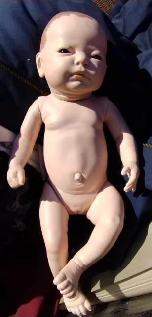 Vintage Jesmar Anatomically Correct Baby Girl Doll Newborn. Made in Spain.
