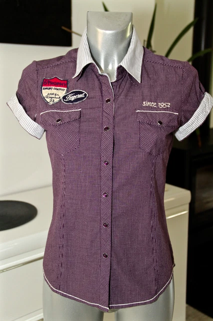 Chemise à Carreaux Manches Courtes Femme SHANA Taille 36/S - Occasion Très Bon état