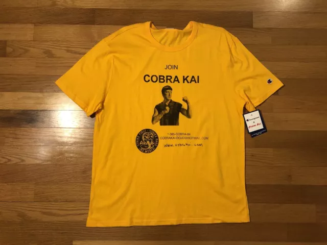 Nueva Camisa Amarilla XXL Champion Join Cobra Kai Johnny Lawrence Karate Kid Dojo