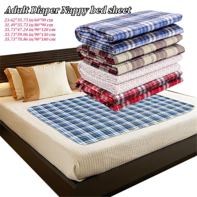 Incontinence Bed Sheet Urine Mat Adult Nappy Diaper Cover Washable Mattress