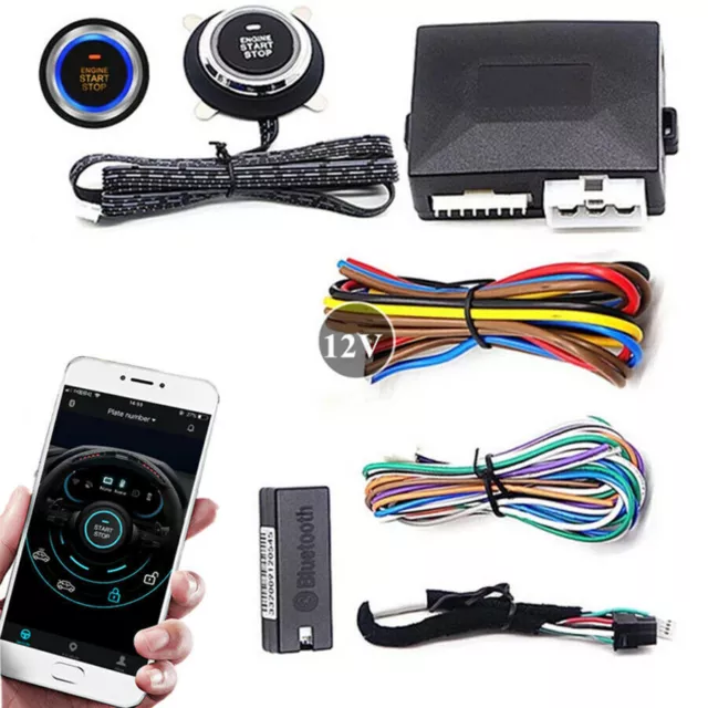 Neu 12V Auto Motor Engine Remote Start Stop Locking System Telefon App Bluetooth