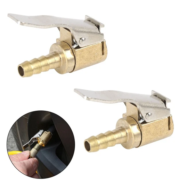 2x Reifen Chuc Aufblaspumpe Messingclip Stecker Verschleißfestigkeit 8mm