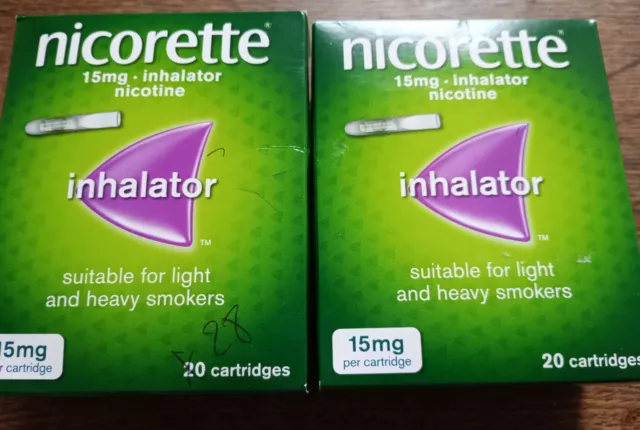 Nicorette inhalator 15mg  48. 2 X 20 Boxes Plus Extra 8. Expiry 09/2026.