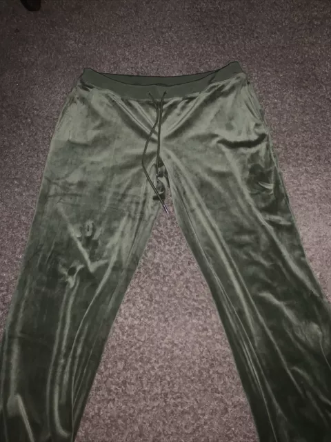 Juicy Couture Velour Sweat Pants Women Size Large Super Greens