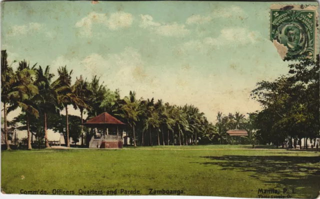 PC PHILIPPINES, MANILA, ZAMBOANGA, OFFICERS QUARTERS, Vintage Postcard (b38844)
