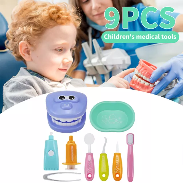 Tikhell 9-teiliges Zahnputzspiel f? Kinder, p?agogisches Dental-Szenenspielzeug,