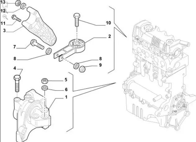 15765/1 Supporto Motore Anteriore Fiat Bravo Ii Nuovo Modello 2