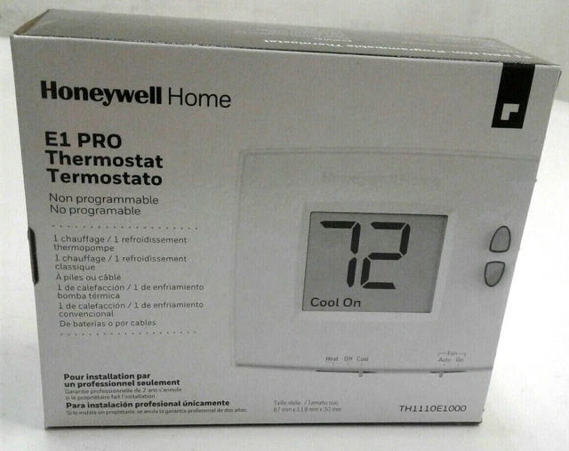 HONEYWELL HOME TH1110E1000 E1 Pro Thermostat NonProgrammable Battery