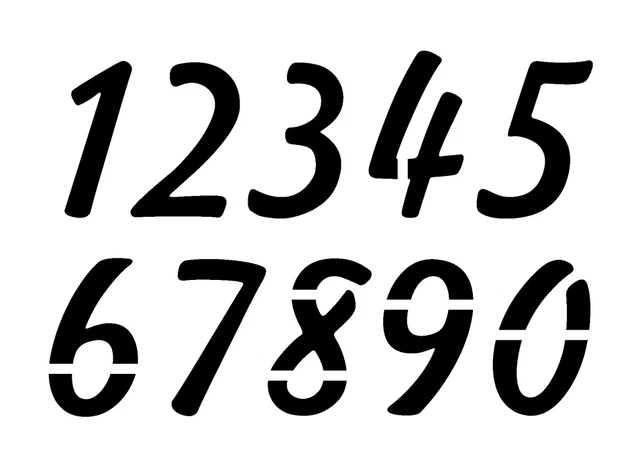 Plantilla de números SCRIPT ITALIC - 3 pulgadas dirección de fuente casa hoja de plástico S906