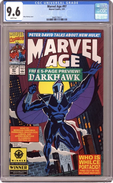 Marvel Age #97 CGC 9.6 1991 3840176011 1st app. Darkhawk