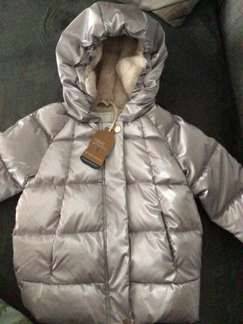 Girls Lilac Metallic Padded Coat/Jacket Aged 3/6 Months From Next Bnwt Rrp £32