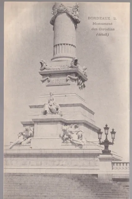 BORDEAUX 33 Monument des Girondins CPA dos non-divisé en parfait état début 1900