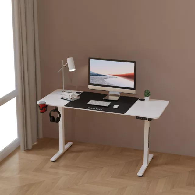 Höhenverstellbarer Schreibtisch Arbeitstisch Tisch Memory Funktion 120x60cm Weiß