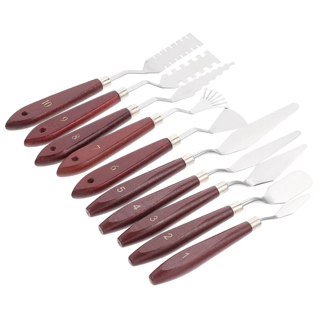 Para pintura al óleo medidor de pintura al óleo raspador de metal cuencas metálicas pigmento