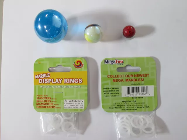 Marble Display Rings / Stands By Mega Marbles 12 Pack Will Hold From 3/4" To 2"