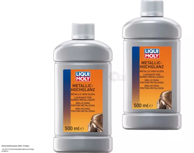 2x LIQUI MOLY Metallic-Hochglanz Pulido Limpieza Laca Limpiador 500ML