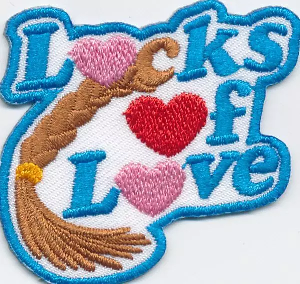 Girl Boy LOCKS OF LOVE hair donation gift Fun Patches Crests Badges SCOUTS GUIDE