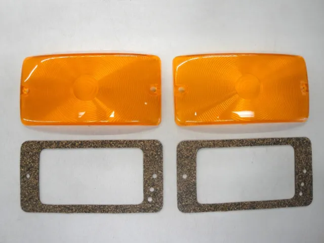 59 60 61 62 63 64 Ford Truck F100 Amber Park Light Lens Set W/ Gaskets  New*