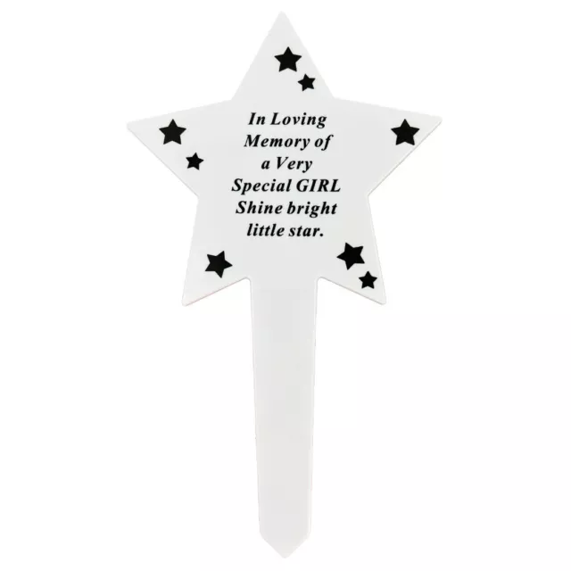 Shining Star Special Girl Memorial Baby Child Remembrance Verse Grave Ground Sta