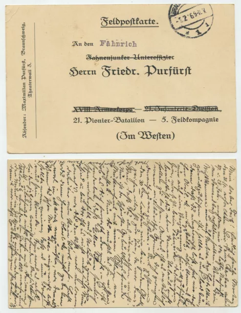 97394 - Feldpostkarte - Braunschweig 1.2.1916
