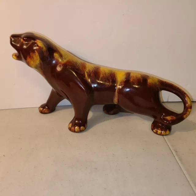 Blue Mountain Pottery Panther Animal Figure Harvest Gold BMP