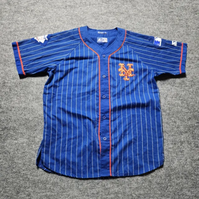 Vintage Starter MLB New York Mets Jersey Blue Striped Shirt Size XL