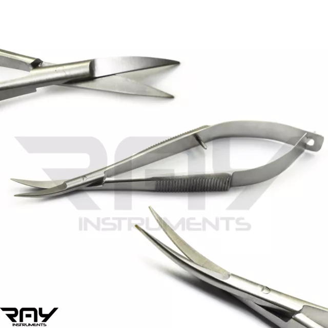 Noyes Spring Scissor Curved 11.5cm Sharp/Blunt Blades Dental Surgical Micro Iris