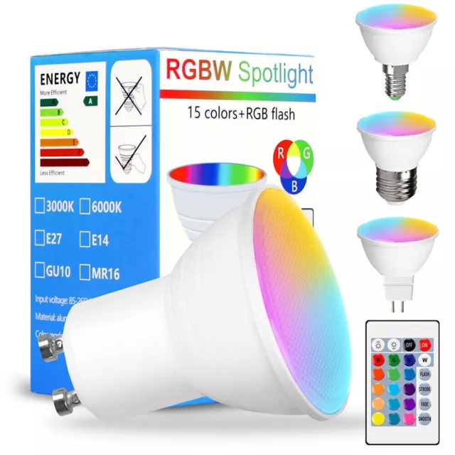 RGB E14 E26/E27 GU10 MR16 LED Light Bulbs Remote Control Dimmable Spot Light AU