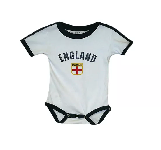 England Baby Bodysuit 100% Cotton Soccer Country Flag T-Shirt All Seasons Infant