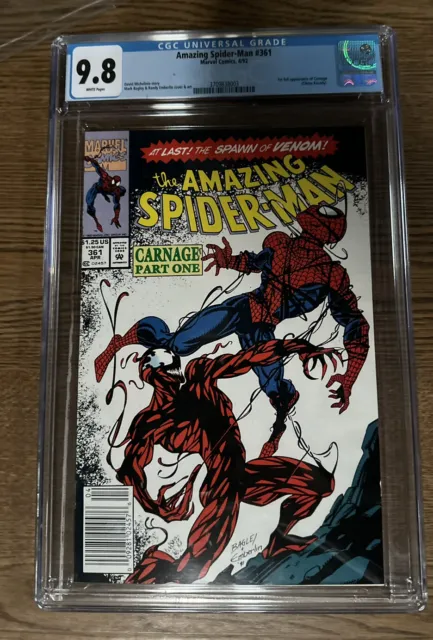 Amazing Spider-Man #361 CGC 9.8 NM Mint 1st full app of Carnage Newsstand White
