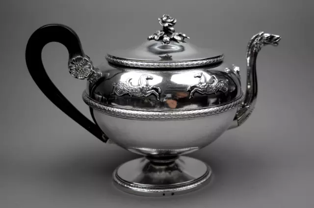 Teekanne, 950er Silber, 1838-1919, Paris,
