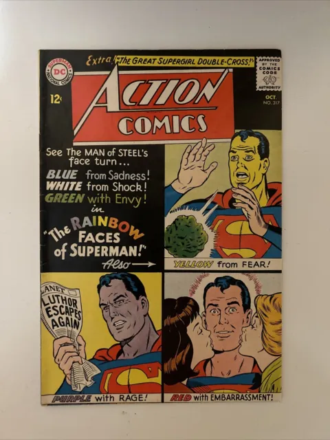 💥 ACTION COMICS #317 VF- DC 1964 SUPERMAN SUPERGIRL Lois Lane Lex Luthor KANDOR