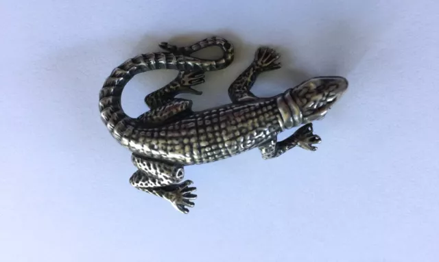 Superbe Broche En Argent "Lezard"/ Sculptee Plein Relief/ Annees 1940/1950