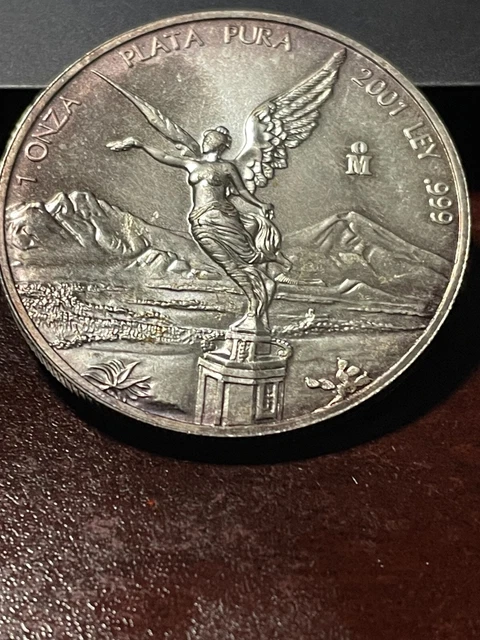 2001 Libertad - 1 Onza Plata Pura - Mexican .999 1 oz Silver Coin- toning