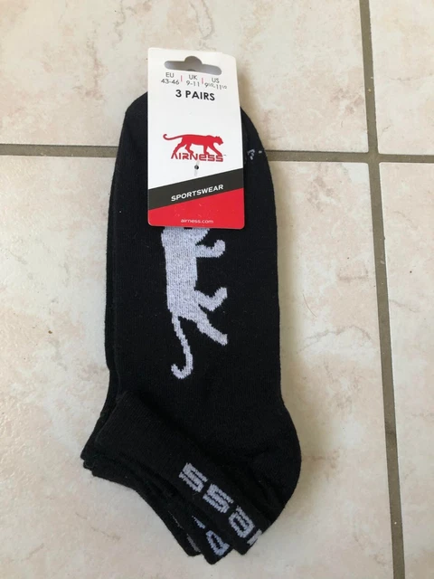Lot De 3 Paires De 3 Soquettes Airness Noires Taille 43/46 Neufs Dans Emballage