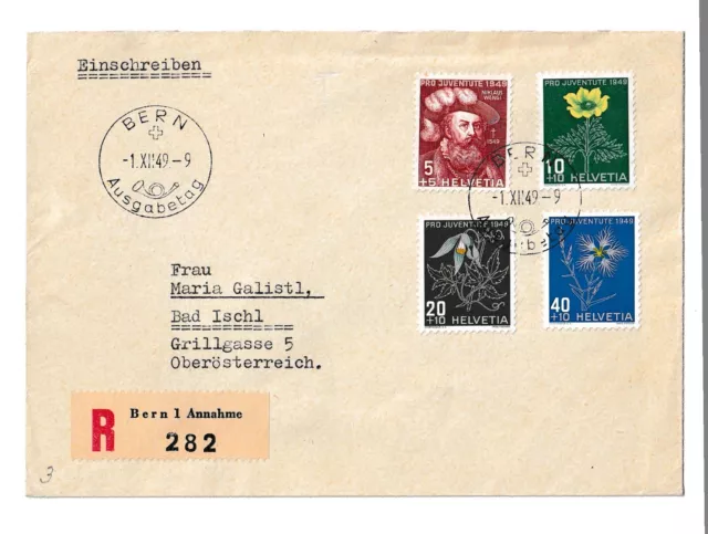 Switzerland Pro Juventute 1949 FDC