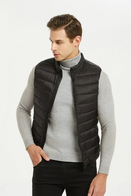 Giubbotto uomo piumino invernale smanicato gilet giacca nero da M L XL 2XL 3XL 4