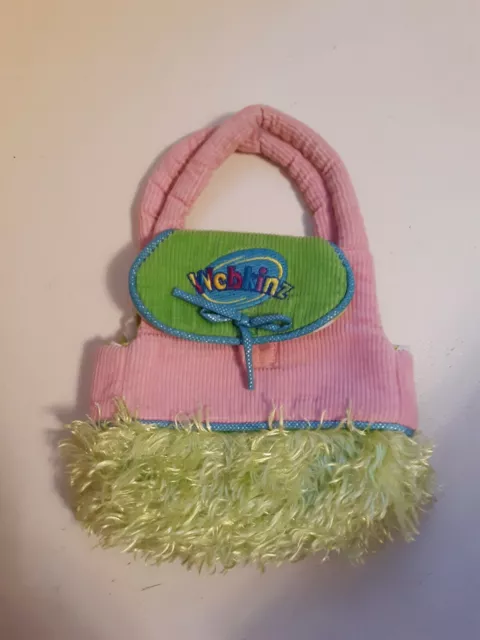 Vintage Ganz Webkinz Carrier Purse, Green/Pink Stuffed Animal Holder, Hc100