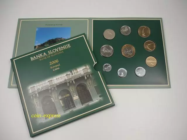 *** SLOWENIEN Tolar KMS 2006 BU Kursmünzensatz im Folder Slovenia vor Euro ***