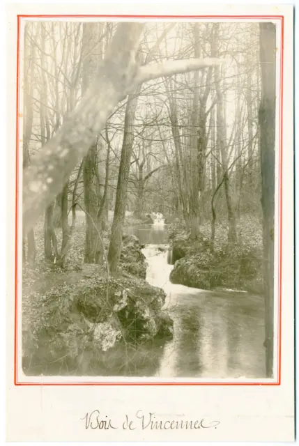 France, Paris, Bois de Vincennes, Vintage Silver Print Creek View