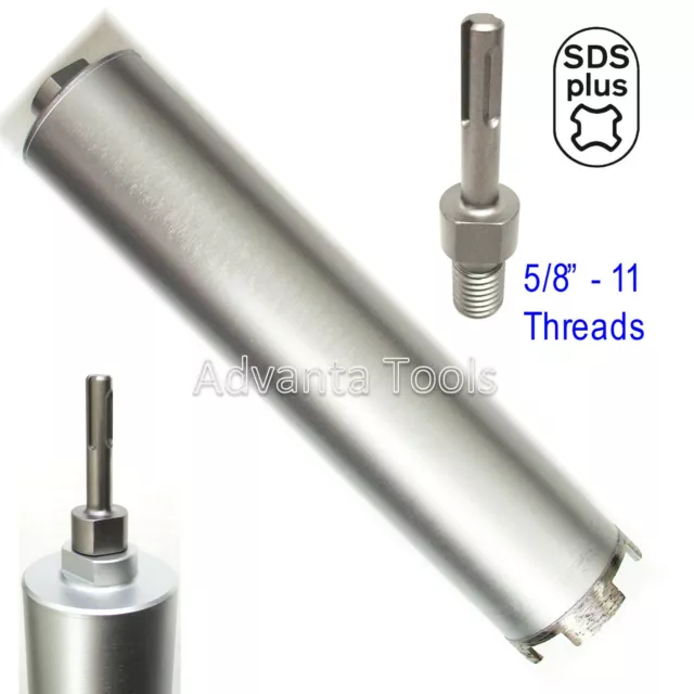 Combo: 2” Dry Diamond Core Drill Bit for Hard Concrete with SDS Plus Adapter