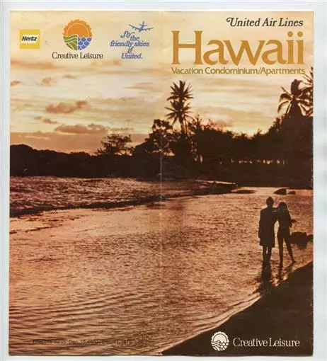 United Air Lines Hawaii Vacation Condominium / Apartments Brochure 1970's